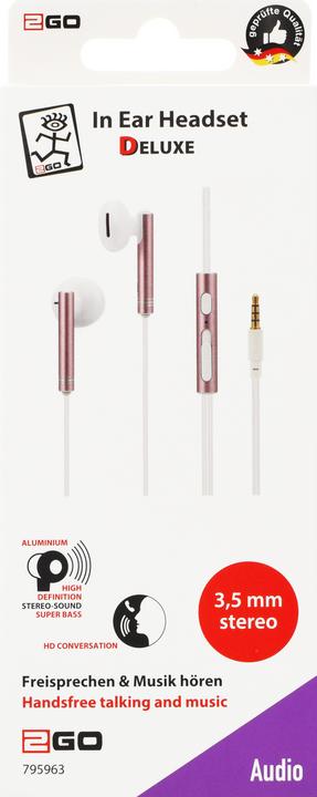 Immagine prodotto 2GO Cuffie stereo in-ear "Deluxe" - oro rosa (Cablato)