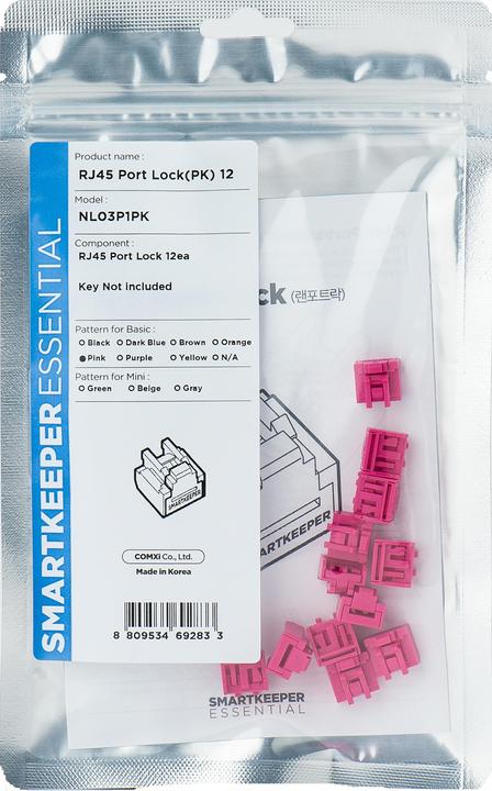 Actual product image Smart Keeper 12 x RJ45 port locks without BASIC type key