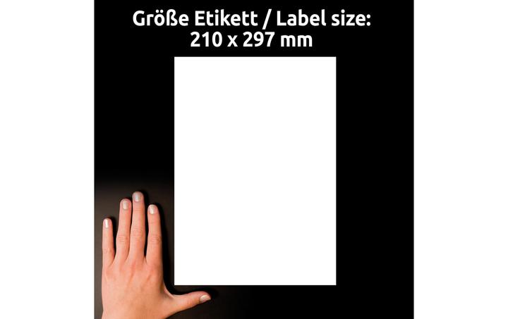 Produktbild Avery Zweckform Hinterglas-Etiketten, 210 x 297 mm, weiss Folien-Etikett für Laserdrucker, wiederablösbar