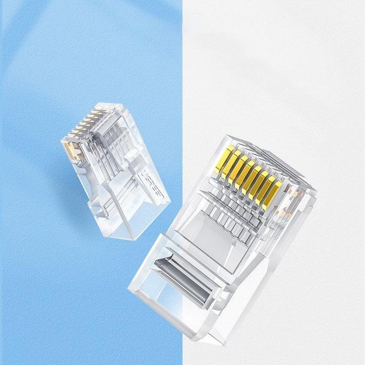 Actual product image Ugreen RJ45 Plug NW120, Ethernet, 8P/8C, Cat.6/6e, UTP (100 pieces) (UTP, CAT6e, 0.16 m)