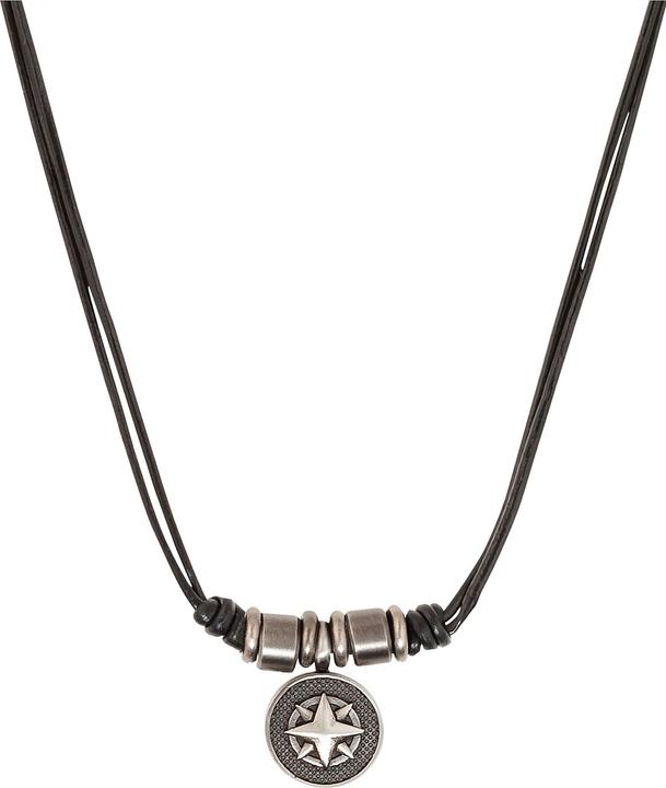 Produktbild S.Oliver Halsschmuck für Herren, Leder, Stainless Steel | Kompass (Edelstahl, Leder, 40 cm)