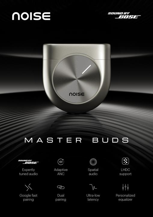 Actual product image Noise Master Buds Truly Wireless Earbuds ANC Silver (44 h, Wireless)