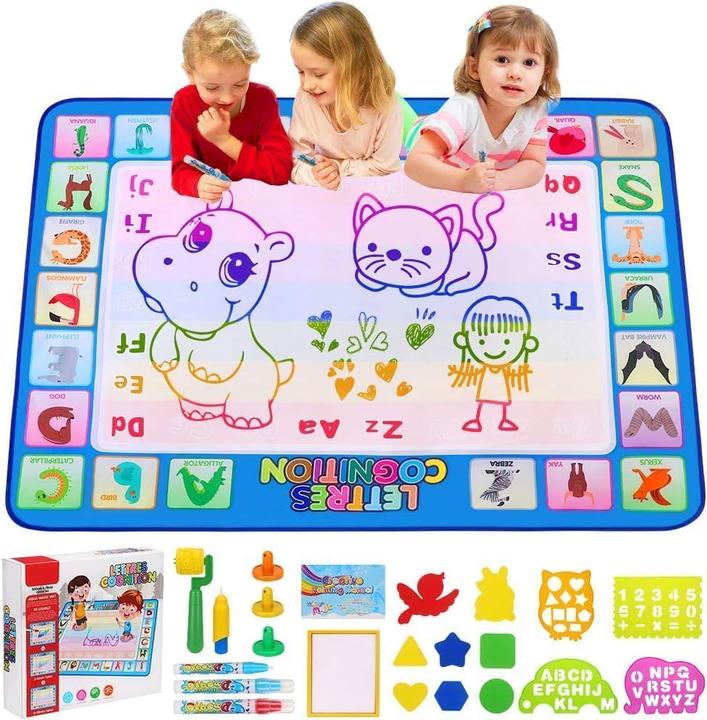 Immagine prodotto Activity Board Tappetino per scarabocchi d'acqua Aqua Magic Doodle Painting Mat 100 * 78cm XL Aqua Drawing (100 x 78 cm)