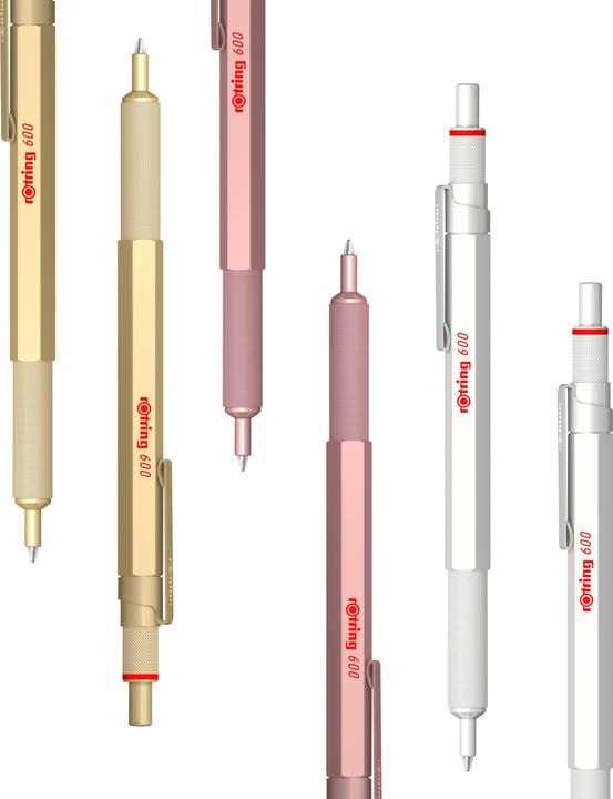 Produktbild Rotring Kugelschreiber 600 Metallic-Rosegold M schwarz Geschenkbox (Roségold, 1 x)