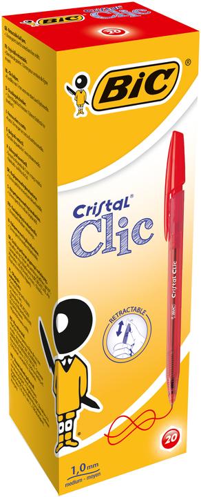 Actual product image Bic CRISTAL CLIC - non-refillable (Red, 20 x)