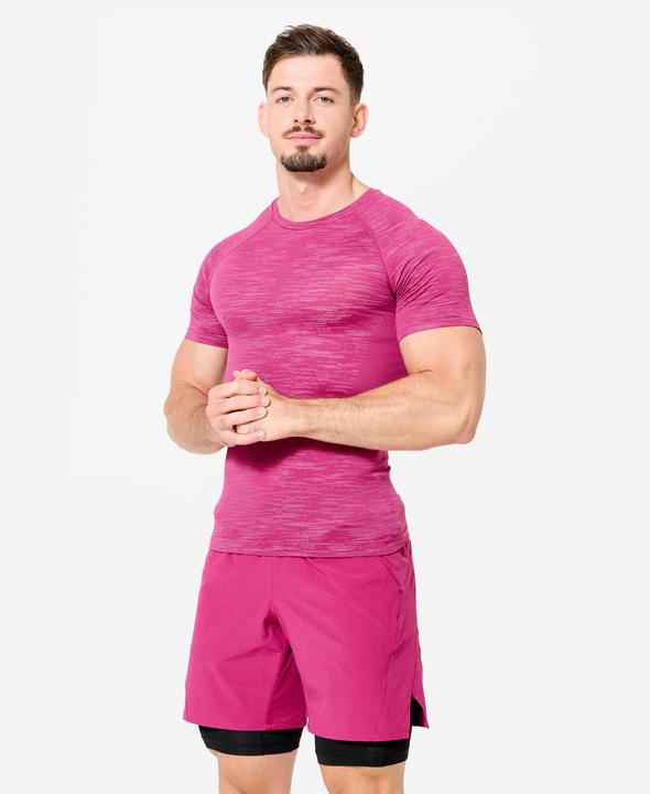 Image du produit Domyos Kompressionsshirt Herren atmungsaktiv Rundhals - lila (M)