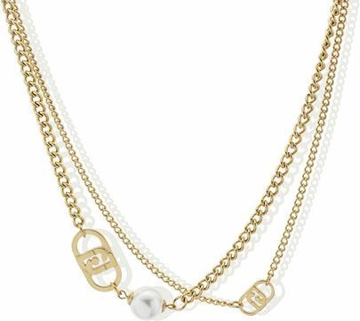 Liu Jo Double Gold-Plated Necklace With Synthetic Pearl Lj2802