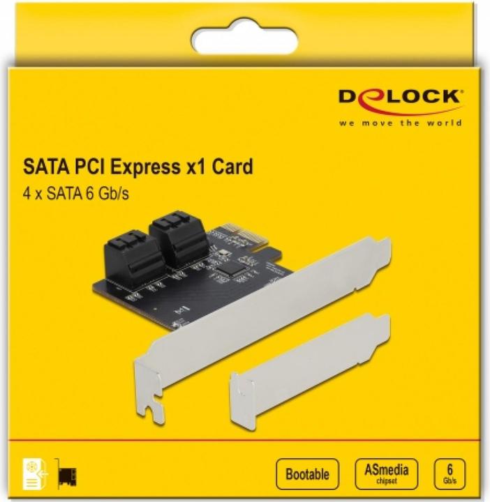Produktbild Delock 90010 - PCIe x1> 4x SATA Low Profile - Serial ATA - SATA