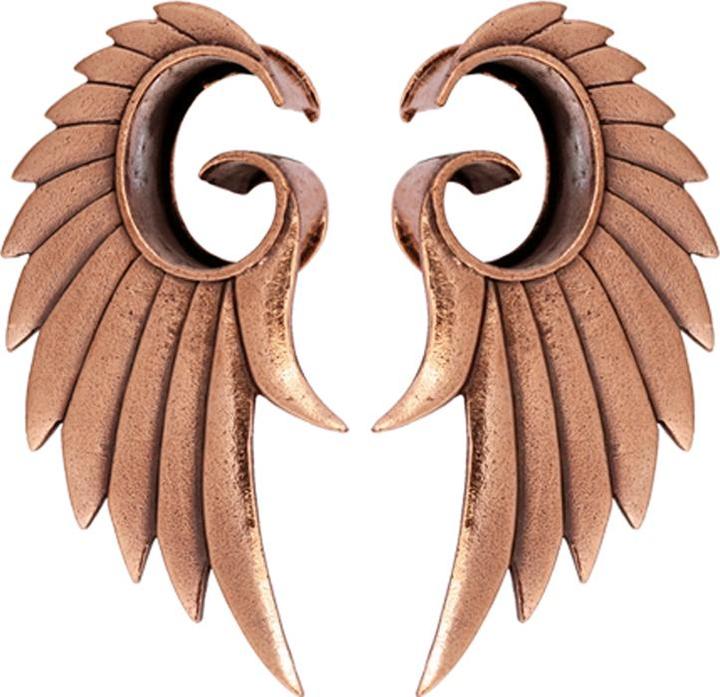 Produktbild Star Piercing Flesh Tunnel rosegold Engelsflügel (2stk.) (ohne Messing, Bronze)