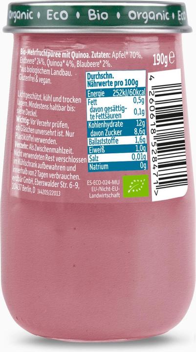 Produktbild Freche Freunde Früchte Apfel, Erdbeere & Quinoa 190 g (323 g)