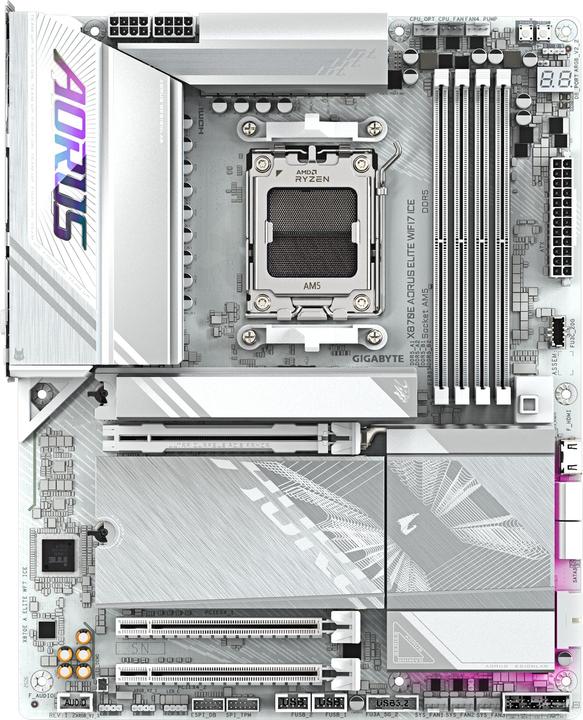 Produktbild Gigabyte X870E AORUS Elite WIFI7 ICE (AM5, AMD X870E, ATX)