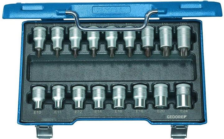 Actual product image Gedore ITX 19 TX-017 Screwdriver set 1/2" 17 pieces Inside+Outside-TX