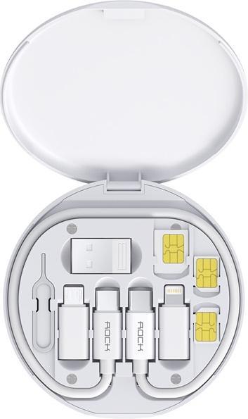 Produktbild Rock - Multifunktionales Aufbewahrungs-Set - USB-C PD Kabel (60W), SIM-Fach und Adapter (0.25 m)