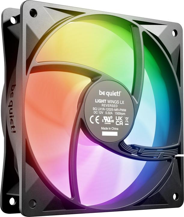 Actual product image be quiet! Lüfter 120*120*25 Light Wings LX PWM Reverse Black (25 mm, 1 x)