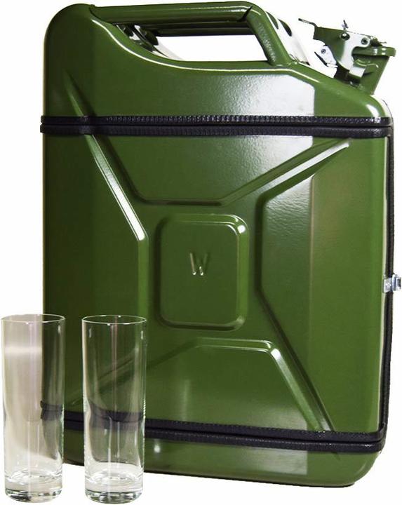 Productafbeelding Mikamax Jerrycan Mix Drink Bar 20L - Whiskey Bar - Mobiele Bar - Petrol Can Bar - Groen - 20 Li