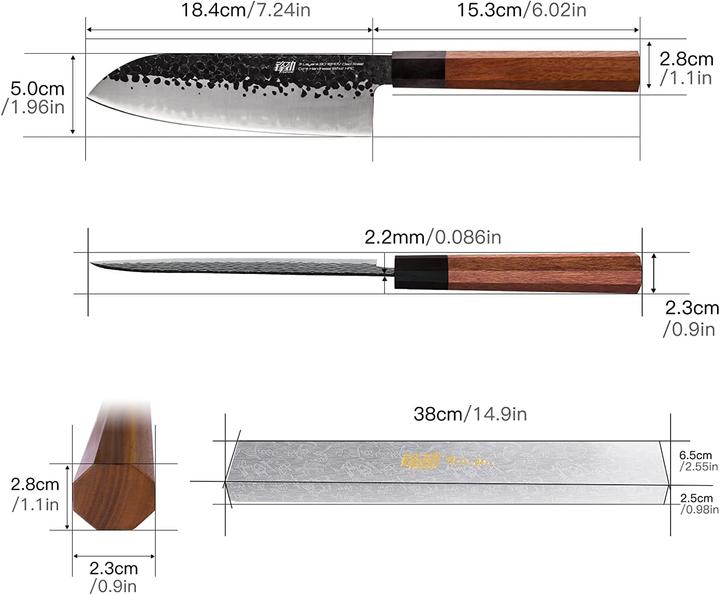 Immagine prodotto Findking Coltello Santoku, 7 pollici, serie Dynasty (18.40 cm)