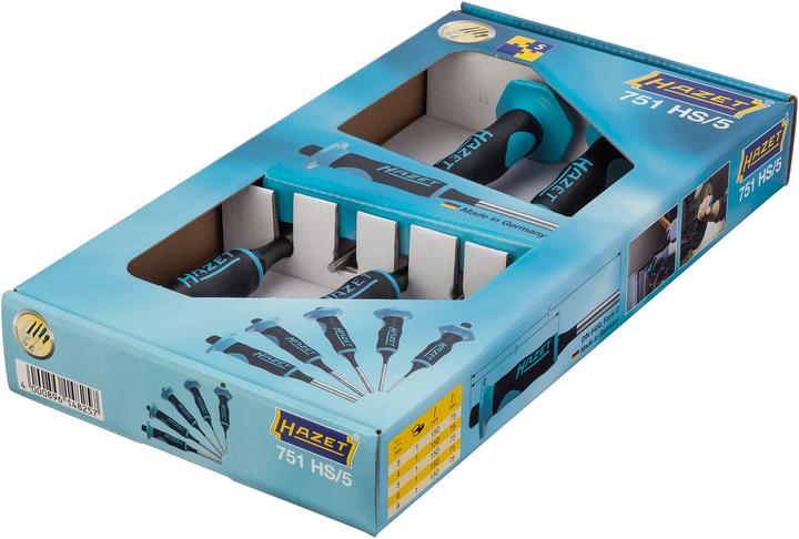 Image du produit HAZET Jeu de chasse-goupilles 751HS/5 ∙ 150 mm ∙ Nombre d'outils : 5