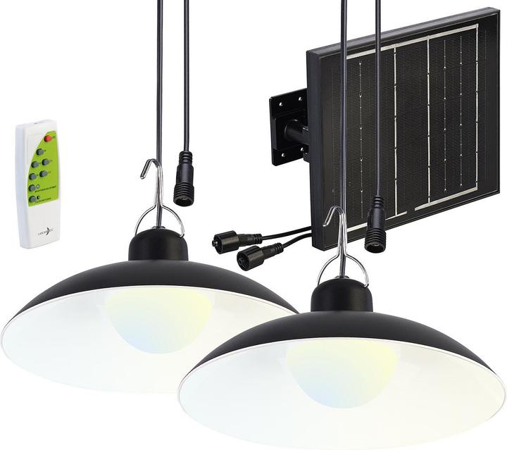 Lunartec Solar-LED-Doppel-Hängelampe (105 lm, IP45)