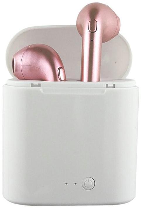 Actual product image PhoneLook Wireless headphones i7S TWS Bluetooth 4.2 incl. storage and charging case Gold Pink