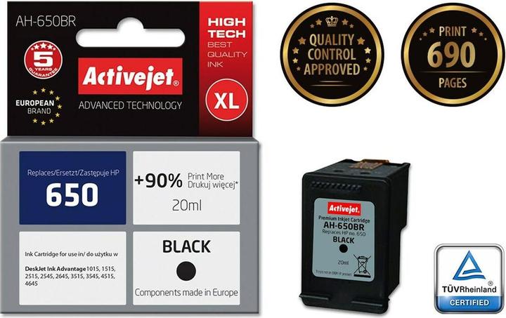 Actual product image Activejet AH-650BR Print Cartridge (e) Compatible High (XL) Yield (FC)
