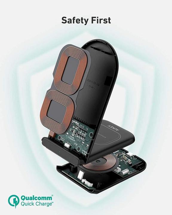 Immagine prodotto Aukey LC-A2 2 in 1 Stazione di ricarica Aircore (10 W)