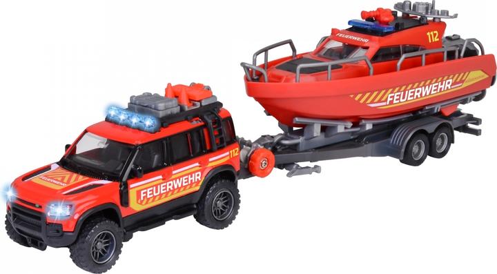 Immagine prodotto Simba Majorette - Grand Series Land Rover + Barca Pompieri Luci e Suoni 34 cm