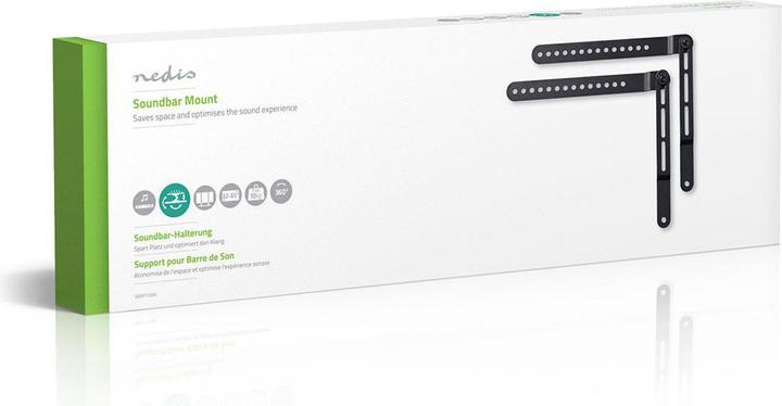 Actual product image Nedis Soundbar Bracket Universal Connected to the TV 10 kg Rotatable Rotatable Steel Black (1 pcs., Wall installation, Rotatable)