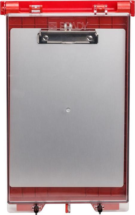 Immagine prodotto Brady Vetrina per documenti di autorizzazione, plastica, rosso, 247,65 x 431,80 x 38,10 mm (LxAxP)