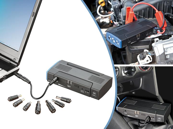 Immagine prodotto Revolt Banca di potenza per notebook con avviatore per auto (12000 mAh, 177600 Wh)