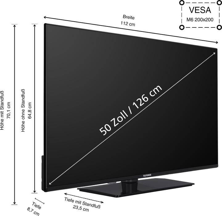 Actual product image Telefunken Fernseher 50 Zoll Smart TV VIDAA (4K UHD, HDR Dolby Vision, HD+ 6 Monate, Triple-Tuner) (50", LED, 4K, 2025)