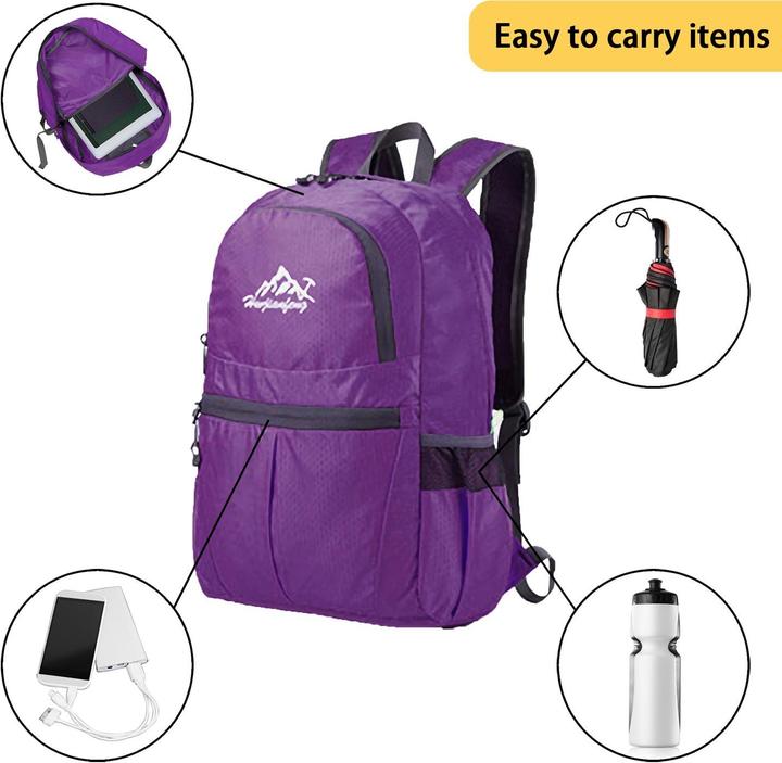 Image du produit Intirilife Sac à dos pliable violet (36 l)