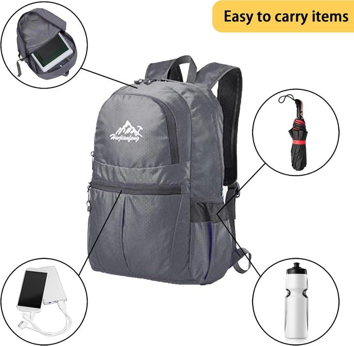 Produktbild Intirilife Faltbarer Rucksack in Grau (36 l)