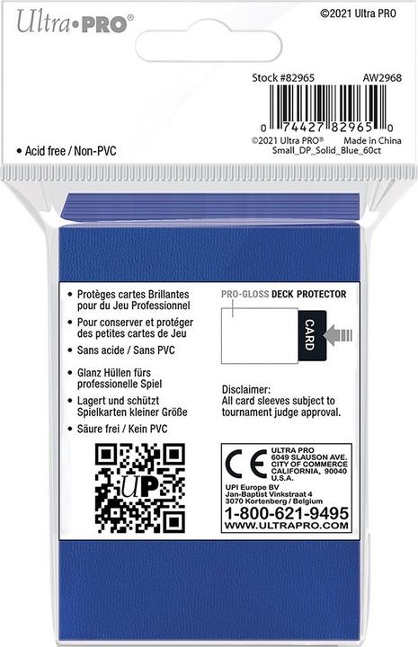Actual product image Ultra Pro Blue Deck Protector Small
