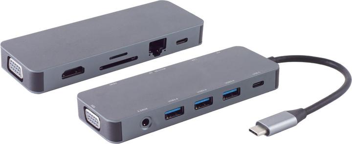 Shiverpeaks S/CONN maximum connectivity USB-DOCK--USB-C multiport Docking Station, 11in1, HDMI, VGA, PD, Hub, SD (USB-C, 11 Ports)