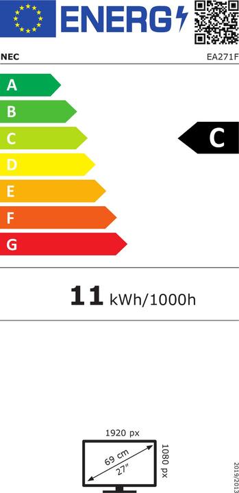 Energie-Label NEC 27 L MS EA271F BK (1920 x 1080 Pixel, 27")