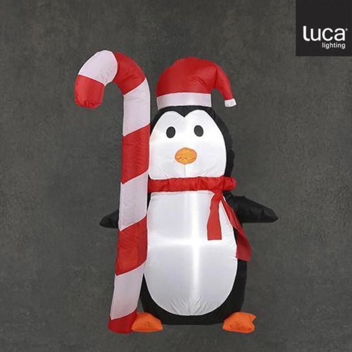 Actual product image Inflatable penguin red led