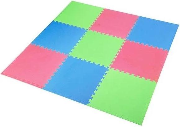 Image du produit One Sudedamas kilimėlis treniruotėms Fitness MP10 žalias-mėlynas-raudonas, 60x60x1.0cm (9 dalių) (10 mm)