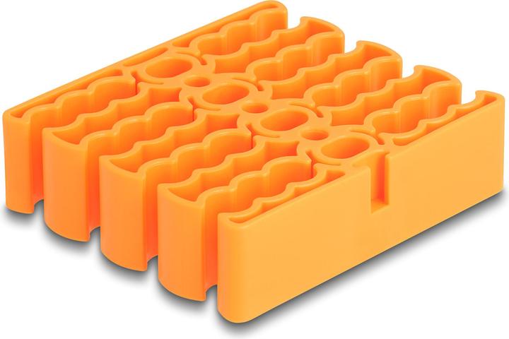Delock Organizzatore di cavi con 24 ingressi per cavi arancione