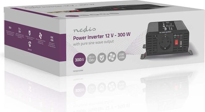 Produktbild Nedis Power Inverter Reine Sinus-Wellen - Eingangsspannung: 12 V DC - Geräteausgangsanschluss: Type