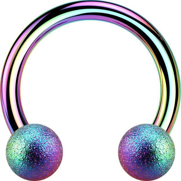Immagine prodotto Star Piercing Bilanciere circolare colorato con due palline maculate (senza ottone, Acciaio chirurgico 316L)