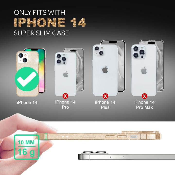 Produktbild Nalia Klare Glitzer Silikon Hülle (Apple iPhone 14 Plus)