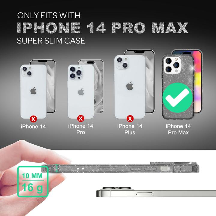 Produktbild Nalia Klare Glitzer Silikon Hülle (Apple iPhone 14 Pro Max)