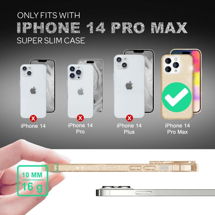 Produktbild Nalia Klare Glitzer Silikon Hülle (Apple iPhone 14 Pro Max)