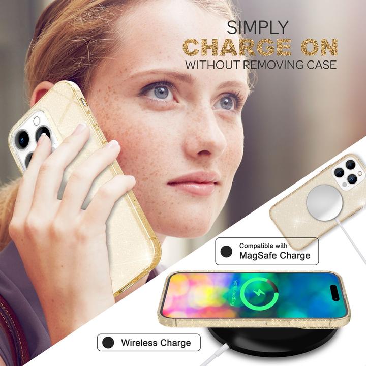 Produktbild Nalia Klare Glitzer Silikon Hülle (Apple iPhone 14 Pro Max)