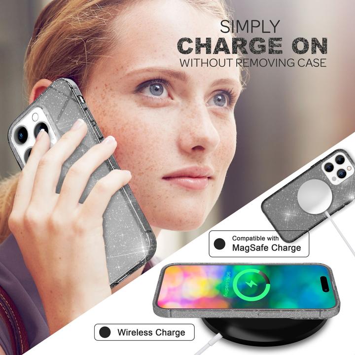 Produktbild Nalia Klare Glitzer Silikon Hülle (Apple iPhone 14 Pro Max)