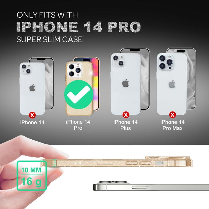 Produktbild Nalia Klare Glitzer Silikon Hülle (Apple iPhone 14 Pro)