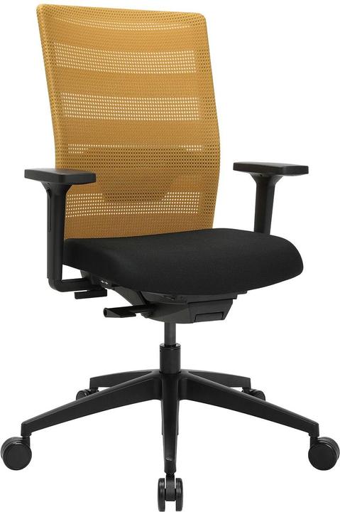 Immagine prodotto Topstar Sedia girevole da ufficio AirWork, con braccioli, sincromeccanismo, nero, ocra.