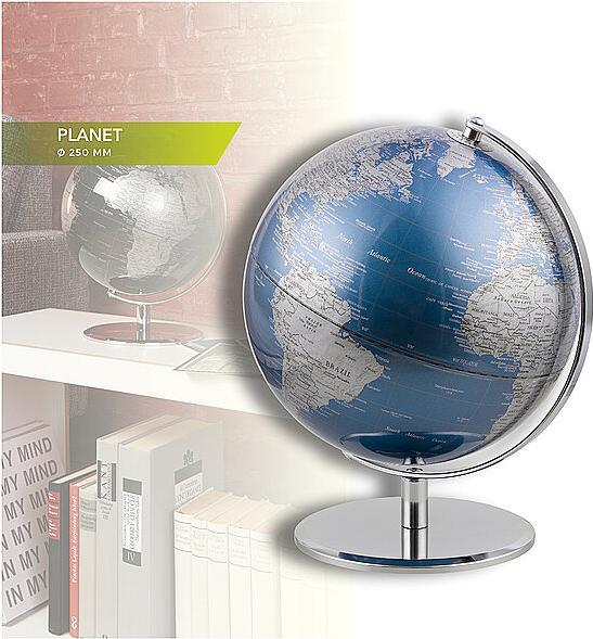 Image du produit emform Globe de table Planet bleu métallique/argenté (25 cm)