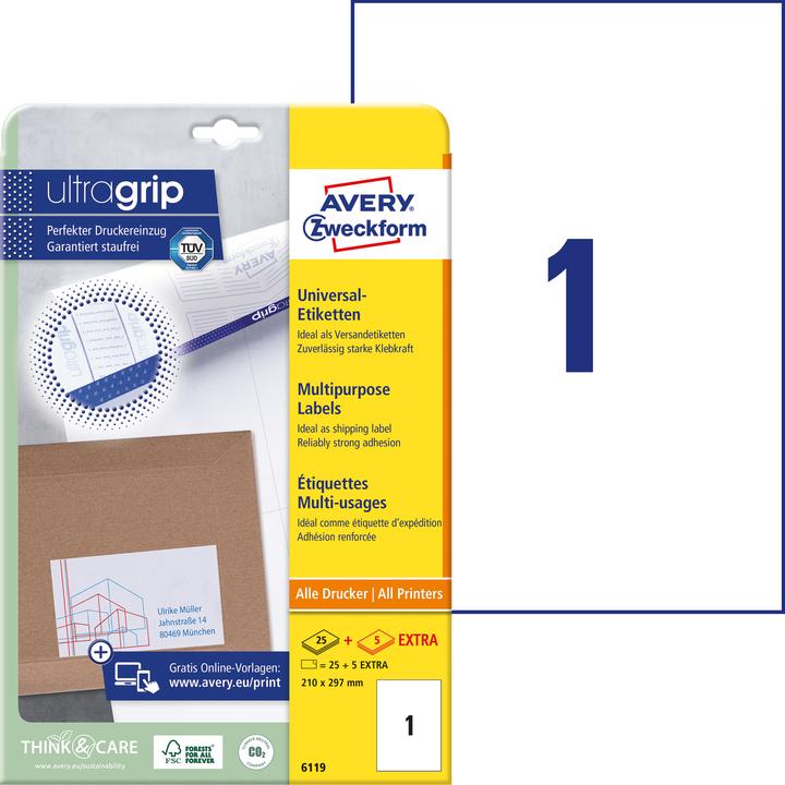 Actual product image Avery Universal Labels