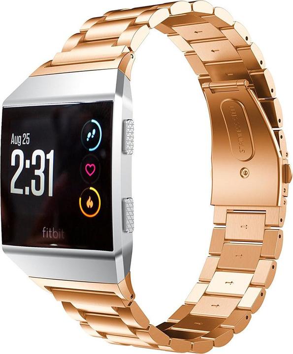 Image du produit JTI Bracelet en acier inoxydable compatible avec Fitbit Ionic - Rose (Acier inoxydable)